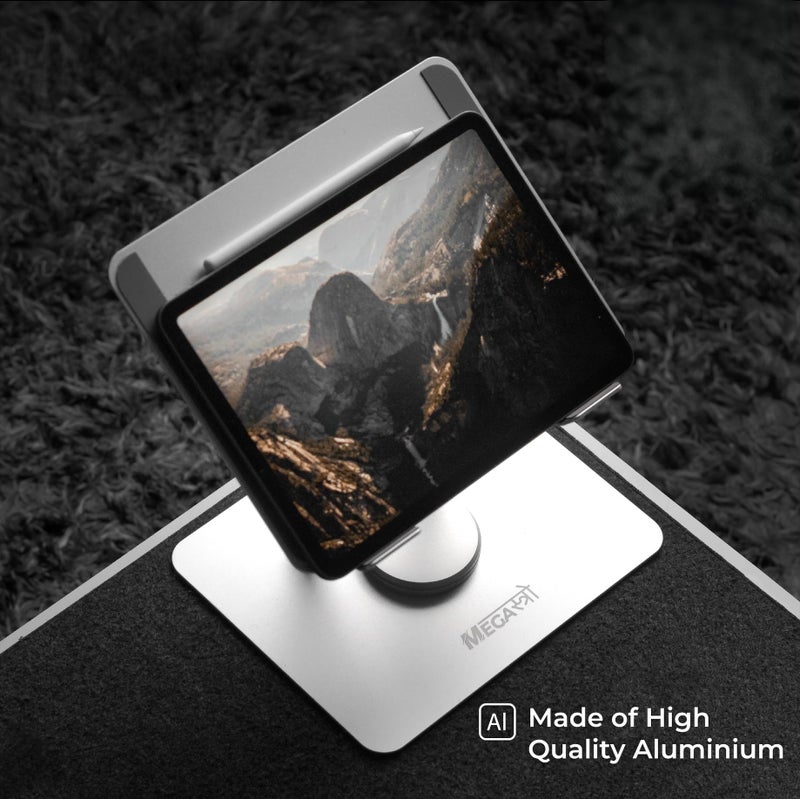 MegaStro MVP-Edition 360° Rotatable Aluminium Laptop Stand | Ergonomic, Foldable & Adjustable | Compatible with All Laptop Sizes & Brands (MacBook, HP, Dell, Lenovo) - Image 2