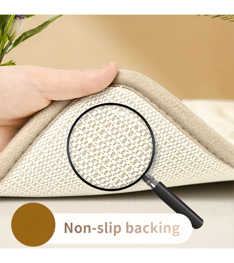 Plush Non Slip Camel Bath Rug 15 75 23 62 Inch Soft Absorbent Microfiber Shower Mat with PVC Backing For Bathroom Bedroom Kitchen Living Room Modern Floor Decor - Image 4