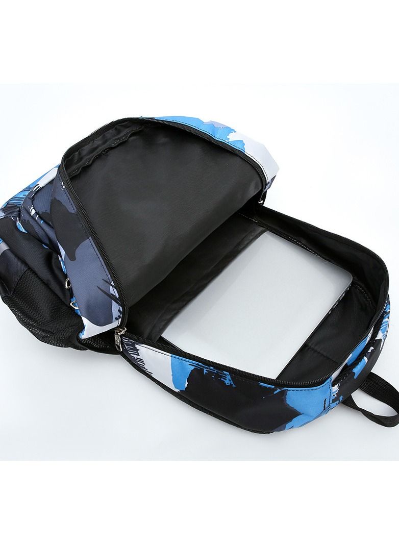 3-Piece Large Capacity Backpack Suit Camouflage Color Matching with Lunch Box Pencil Case Campus School Bag/Middle School Student/College Students - Image 2