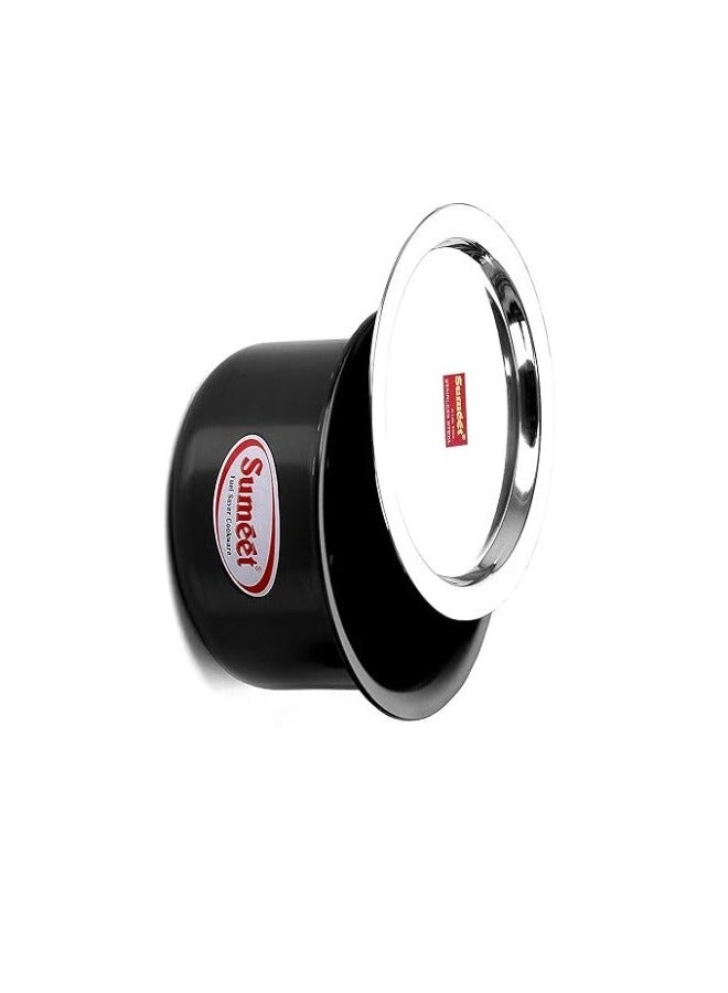 Sumeet Aluminium Tope with Lid | 4.25L Patila Cookware | Heavy-Duty, Non-Stick, Scratch-Resistant, Rust-Free, Dishwasher-Safe (Black), 4250 ml - Image 2