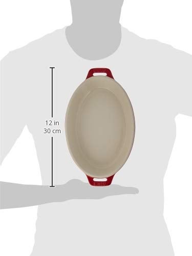 STAUB Ceramic Oval Baking Dish Set, 2-piece, Cherry - Image 3