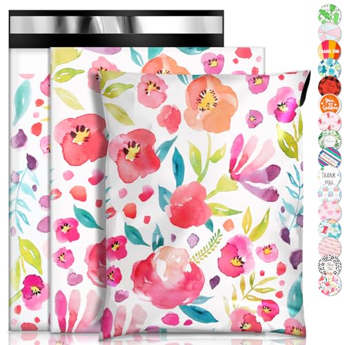 Oududianzi Poly Mailers 6x9, 100PCS Shipping Bags, Mailing bags, Mailers Poly Bags for Shipping, Shipping Envelopes, Packaging Bags for Small Business - Floral - Image 1