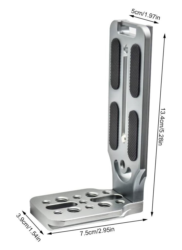KASTWAVE - DSLR Camera L Bracket Quick Release Plate Vertical Horizontal Switching Tripod Quick Release Board Compatible with Canon / Nikon / Sony / DJI / Osmo / Ronin / Zhiyun Stabilizer Tripod Monopod (Grey) - Image 1