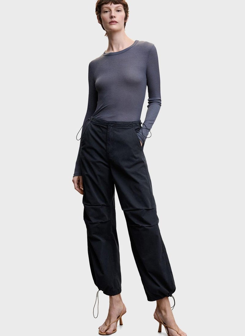MANGO High Waist Parachut Pants  - Image 4