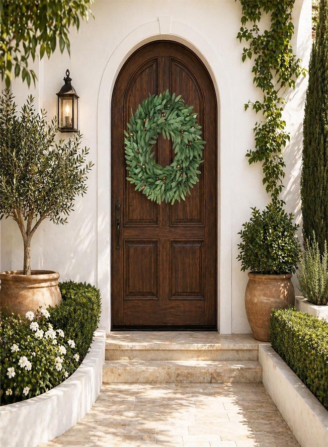 colorspec 22 inch Olive Wreaths for Front Door Set of 2, Artificial Large Spring Summer All Seasons Year Round Green Olive Branch Wreath for Home Outdoor Indoor Farmhouse Porch Window - Image 5