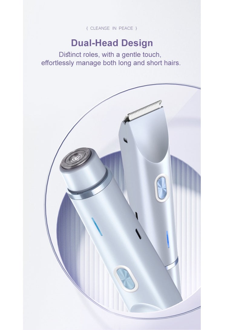 AirYoung Electric Razors for Women, Electric Shaver for Arm Face Legs Underarm IPX7 Cordless Trimmer with Detachable Head (Blue) - Image 4