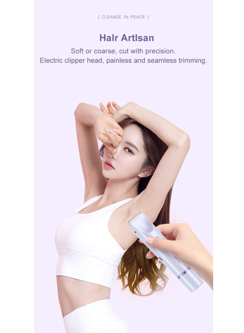 AirYoung Electric Razors for Women, Electric Shaver for Arm Face Legs Underarm IPX7 Cordless Trimmer with Detachable Head (Blue) - Image 5
