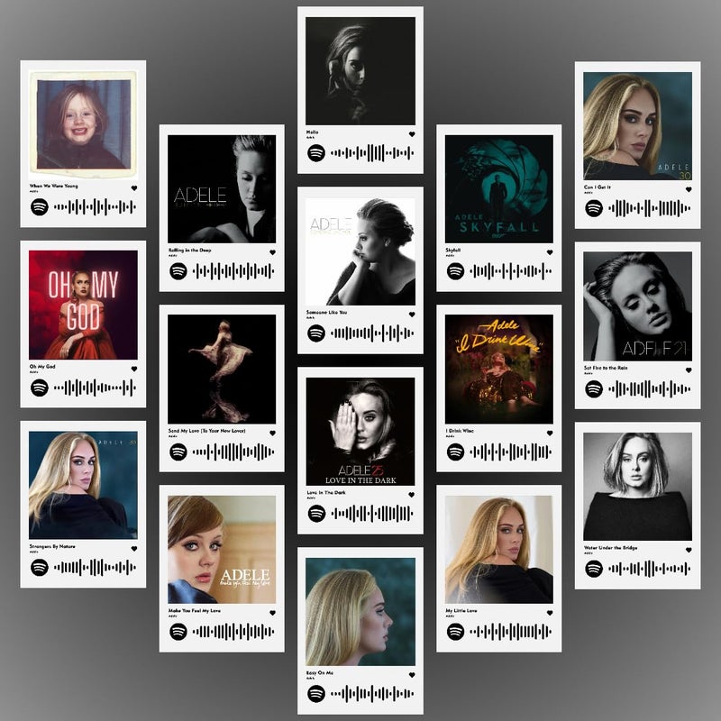 INDOART NET Adele Photocards Adele Songs Mini Poster Kit Set of 16 Adeles 19 21 Hello and more Photocards Size 8 x 6 cm Posters for Phone Accessories Bedroom Office room decoration