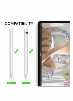 Excefore Replacement Tips for Apple Pencil, 2 Pack Compatible with Apple Pencil 2nd Gen and 1st Gen, No Wear Out Fine Point Precise Control Pen Like Nibs for Apple Pencil (White 1.3mm)  - Image 2