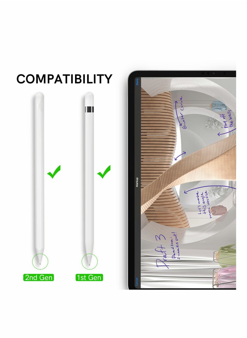 Excefore - Replacement Tips for Apple Pencil, 2 Pack Compatible with Apple Pencil 2nd Gen and 1st Gen, No Wear Out Fine Point Precise Control Pen Like Nibs for Apple Pencil (White 1.3mm) - Image 1