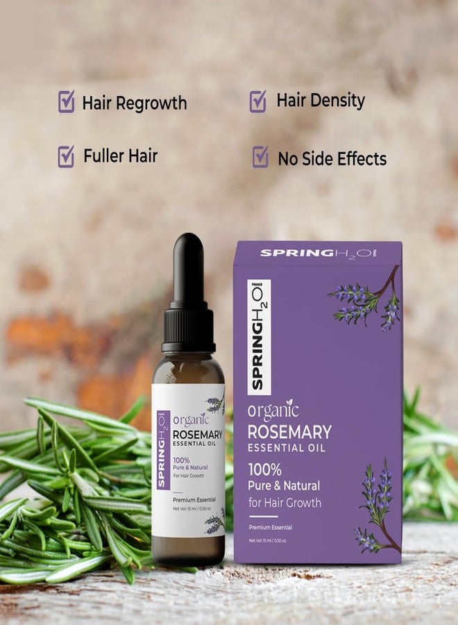 SPRING H2O Organic Rosemary Essential Oil | 100% Pure and Natural For Hair Growth for Women & Men | Reduce Acne | Moisturize Skin | For All Skin & Hair Types | 15ml - Image 4