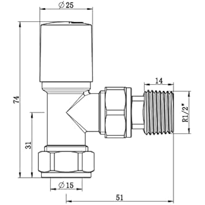 ANTHRACITE ANGLED TOWEL RAIL/RADIATOR VALVES VALVES 1/2" /15MM - Image 2