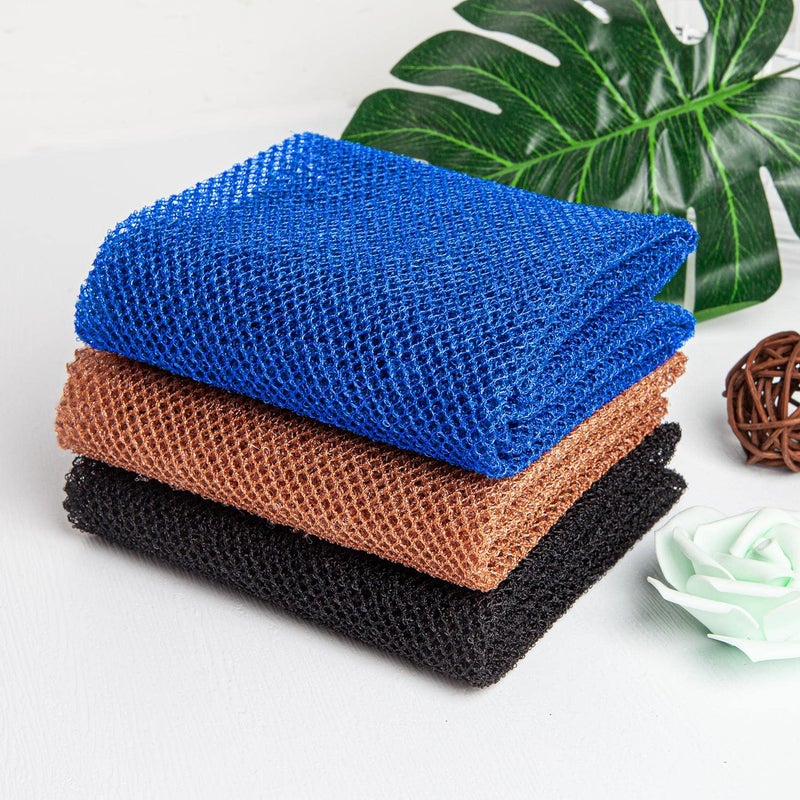 TUZIER African Net Sponge 3 Pieces African Exfoliating Net African Bath Sponge Scrubbing Rag Net African Wash Shower Long Net Body Scrubber - Image 5