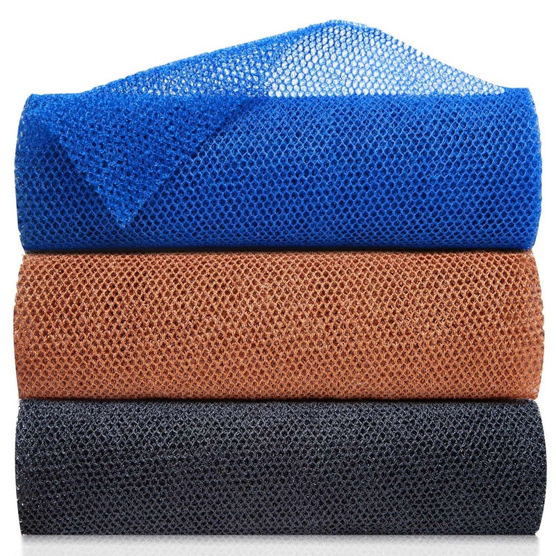 TUZIER African Net Sponge 3 Pieces African Exfoliating Net African Bath Sponge Scrubbing Rag Net African Wash Shower Long Net Body Scrubber - Image 1