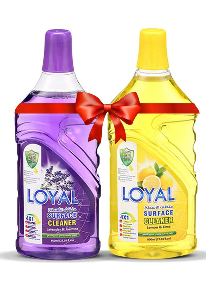 لويال منظف ​​أسطح 2 × 800 مل برائحة اللافندر والياسمين والليمون والليمون الأخضر