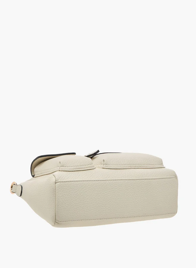 Celeste Textured Shoulder Bag with Detachable Strap and Zip Closure