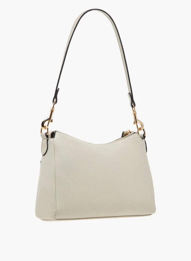 Celeste Textured Shoulder Bag with Detachable Strap and Zip Closure