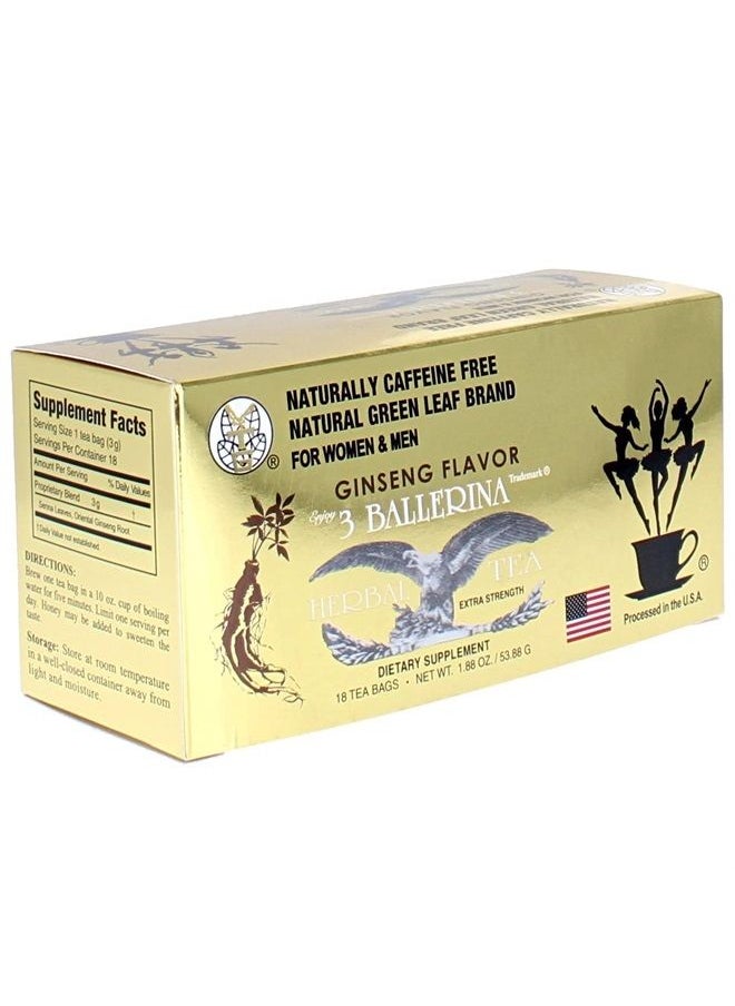 3 Ballerina - Ginseng Slim Power 3 Ballerina Tea - 18 Tea Bags (For Women & Men) - Image 1