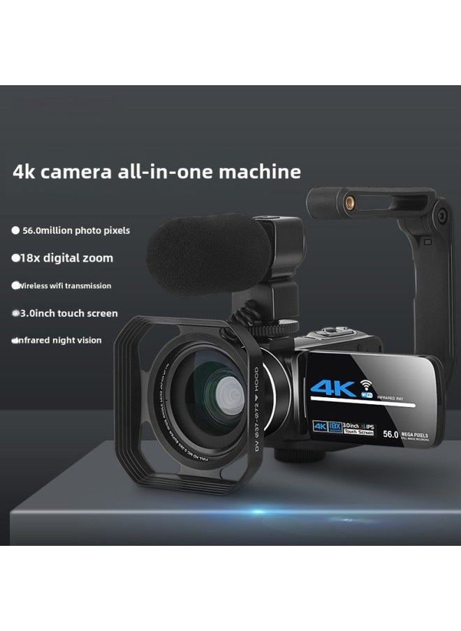Generic 4K WIFI HD Digital Camera 18x Zoom Touch Screen Camera-Body Color:Noise Reduction Microphone  - Image 3
