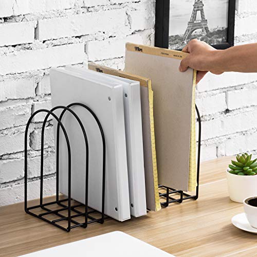 MyGift Large Desktop Document Holder Black Metal Wire File Folder Organizer Rack with 8Slots and Arch Design - Image 3