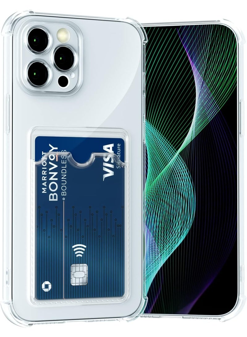 Case for iPhone 14 Pro Clear Slim Phone Case Soft TPU Wallet Case Bag Cover with Card Slot Holder Shockproof 6.1" - Image 5