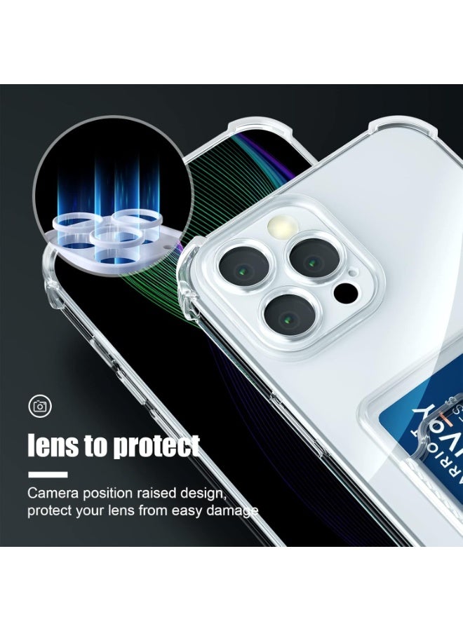 Case for iPhone 14 Pro Clear Slim Phone Case Soft TPU Wallet Case Bag Cover with Card Slot Holder Shockproof 6.1" - Image 4