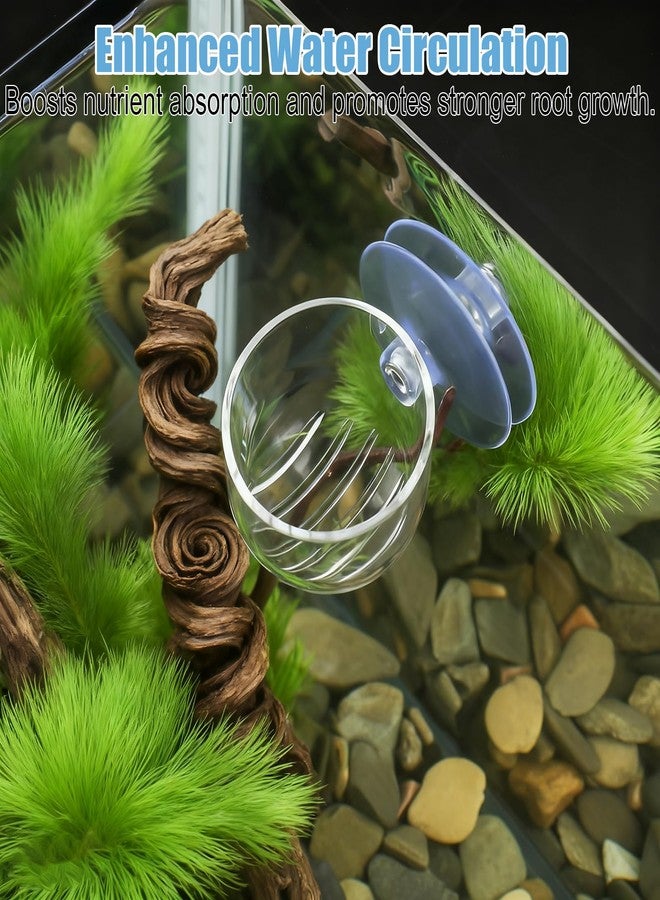 Eldraqth Suction Cup Plant Holder, 3 Pcs ABS Aquarium Plant Holder Transparent Fish Tank Plants Holder Aquatic Plants Cup for Aquascape Decoration - Image 4