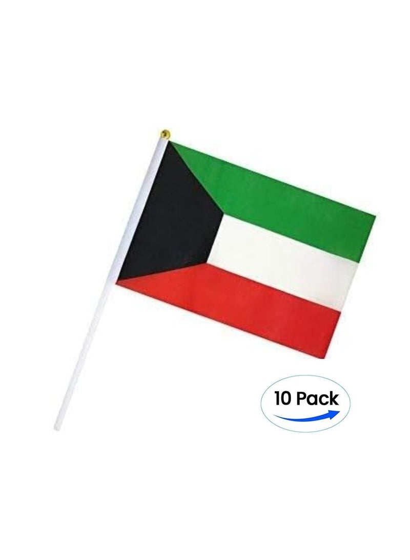 برينت شوب فور مي أعلام الكويت اليدوية الصغيرة لليوم الوطني، أعلام صغيرة محمولة باليد، هدايا تذكارية رائعة وأعلام هدايا الحفلات للأطفال والكبار، زينة أعلام البلاد، أحداث المهرجانات  - Image 4