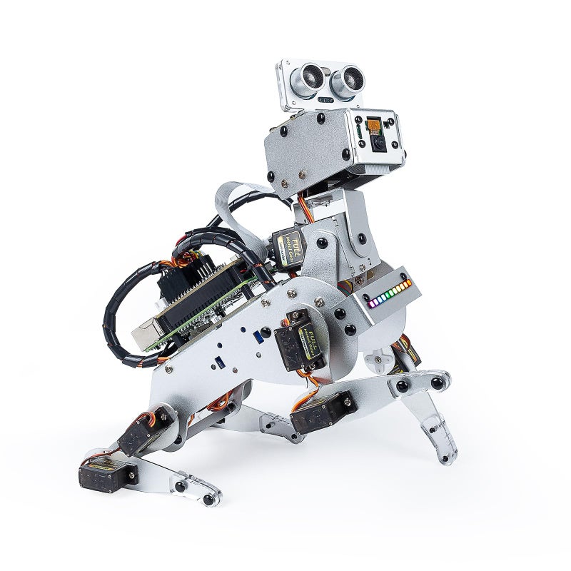 صن فويندر Sunfounder Pidog AI Robot Dog Kit for Raspberry Pi 4/3B+/3B/Zero 2W chatgpt-4o مُمكّن مع Command Outder & Video App Control FPV 12 Servos Gyroscope Camera Mic (RPI غير مضمن) - Image 1