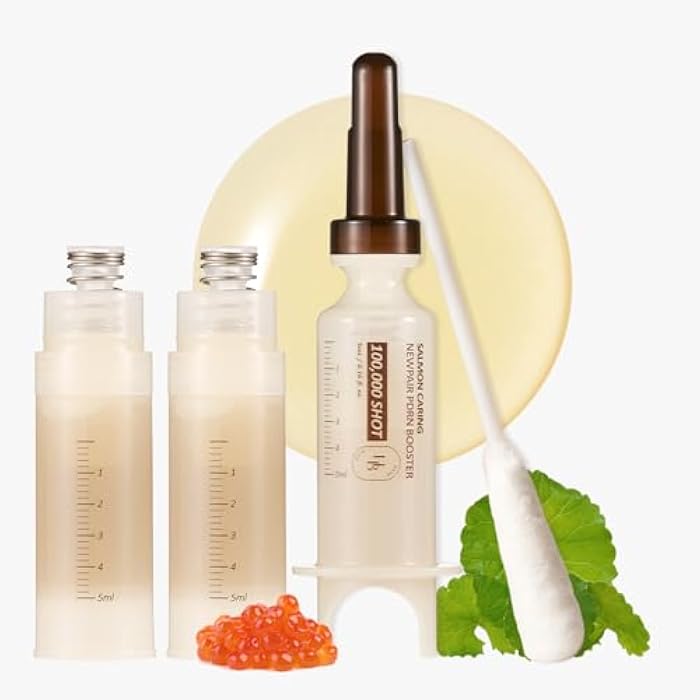 HEVEBLUE Salmon Caring Centella New Pair PDRN Booster 100,000 Shot Essence (2ea) - Salmon PDRN, Restore and Rejuvenate, Refine Skin Texture, Low Irritation, Korean Skincare, K-Beauty - Image 1