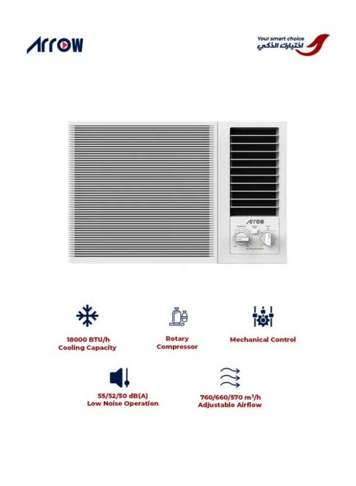Arrow 17,200 BTU Window Air Conditioner, Cooling Only, Mechanical Controls, White Color | Model Name: RO-18WHC - Image 3