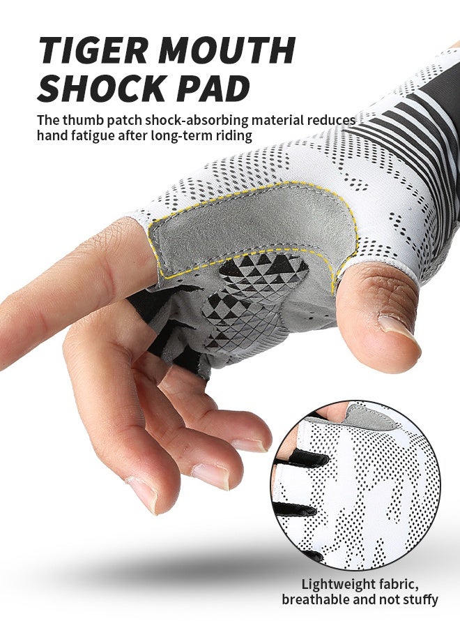 قفازات ركوب الدراجات مضادة للانزلاق، قفازات تدريب رياضية للرجال والنساء، قفازات من الألياف الدقيقة المتينة، قابلة للتنفس، مقاومة للصدمات، مناسبة للصالة الرياضية، وركوب الدراجات، ورفع الأثقال - Image 5