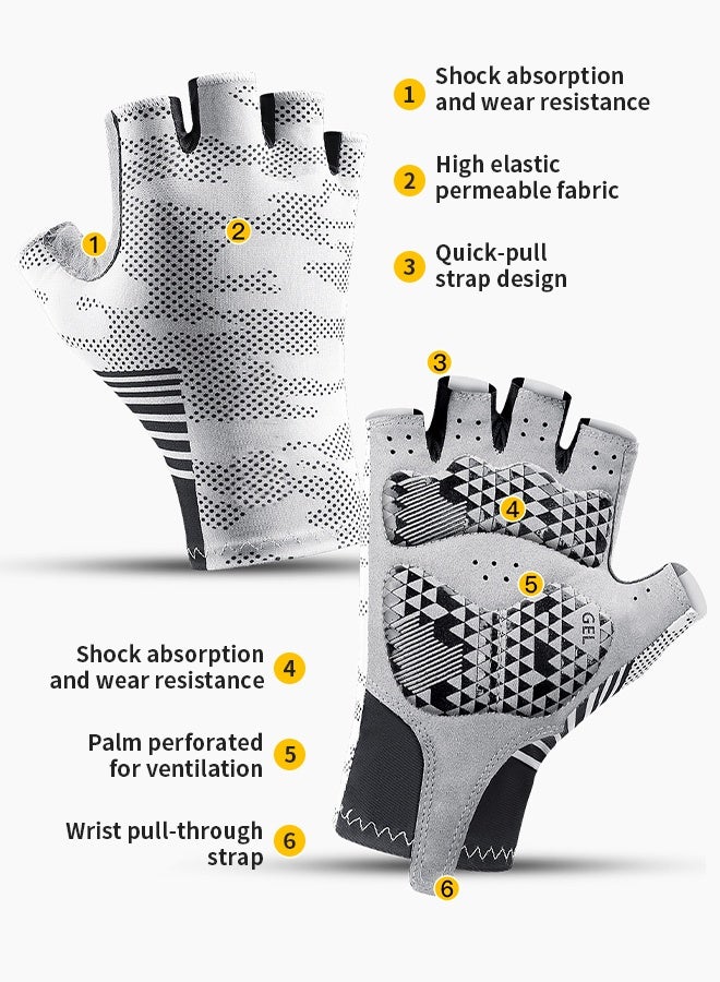 قفازات ركوب الدراجات مضادة للانزلاق، قفازات تدريب رياضية للرجال والنساء، قفازات من الألياف الدقيقة المتينة، قابلة للتنفس، مقاومة للصدمات، مناسبة للصالة الرياضية، وركوب الدراجات، ورفع الأثقال - Image 3