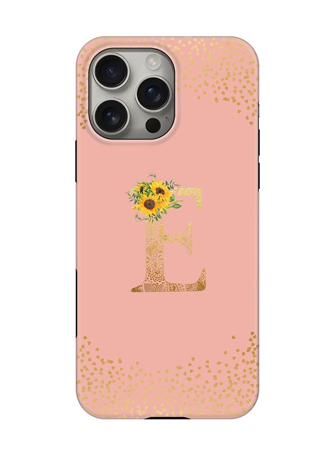 Stylizedd Tough Pro Magnetic Case for iPhone 16 Pro Max, Dual Layer hybrid PC + TPU Mobile Cover Matte - Custom Floral Monogram - E  (Rose Pink ) - Image 1