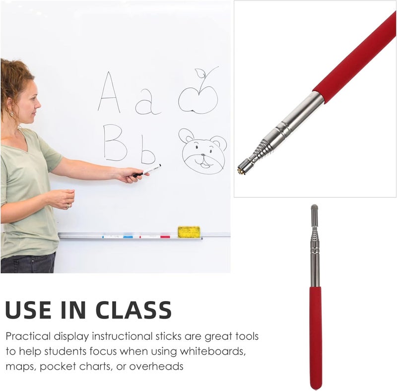 Tight fitted parts SHOWERORO 1m Multifunctional Retractable Teaching Stick Handheld Pointer for Classroom Engagement Red Color from for Teachers and Tour Guides General compatible practical design - Image 4