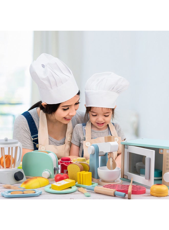 Children's Family Simulation Kitchen Set Wooden Birthday Gift Boys And Girls Baby Cutting Paradise Wooden Toys-Color:MR-Strawberry Pie - Image 3