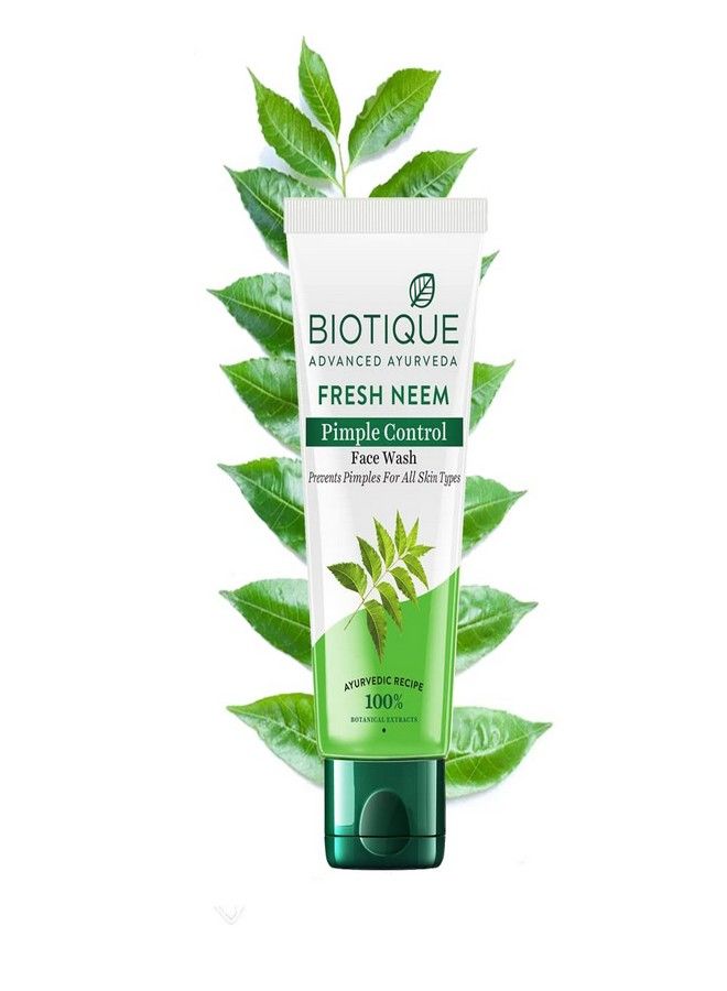 Biotique Biotique Fresh Neem Pimple Control Face Wash Prevents Pimples For All Skin Types, 150ml - Image 1