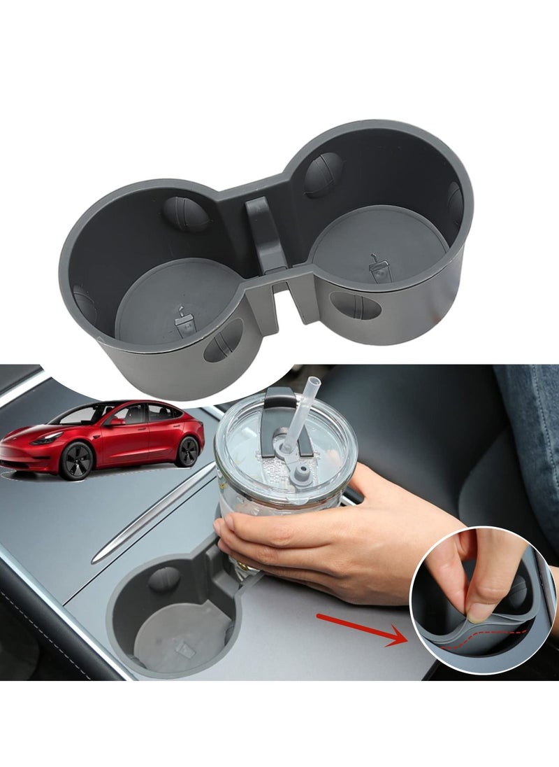 SYOSI - Cup Holder Insert for 2021 2022 Tesla Model 3 Model Y Center Console Accessories, New Upgrade - Image 1