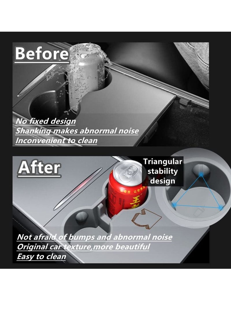 SYOSI - Cup Holder Insert for 2021 2022 Tesla Model 3 Model Y Center Console Accessories, New Upgrade - Image 1