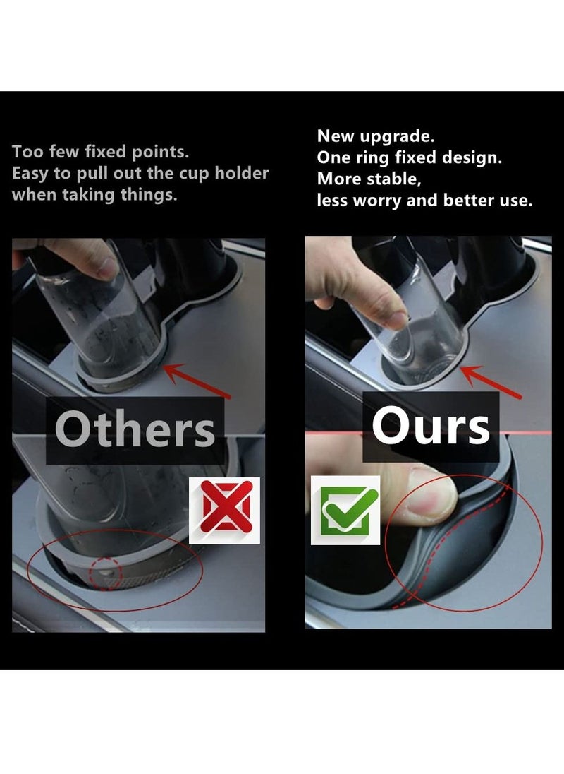 SYOSI - Cup Holder Insert for 2021 2022 Tesla Model 3 Model Y Center Console Accessories, New Upgrade - Image 1