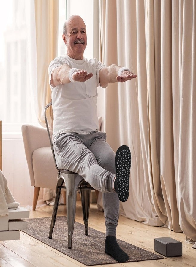 Sureio 30 Pairs Non Slip Socks Unisex Non Skid Pilates Yoga Hospital Socks for Men Women Elderly(Black,L) - Image 5