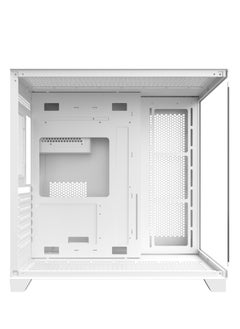 صندوق الكمبيوتر للألعاب شاربكس PROFIN ATX Min-Tower (XI700-W) مع 7 مراوح 120 مم ARGB مثبتة مسبقًا، وجهاز تحكم، زجاج مقسّى، ومنافذ I/O (منافذ نوع C*1 دونجل / USB3.0 *1 / USB2.0 2 / أزرار: الطاقة / إعادة التعيين)، (أبيض).  - Image 5