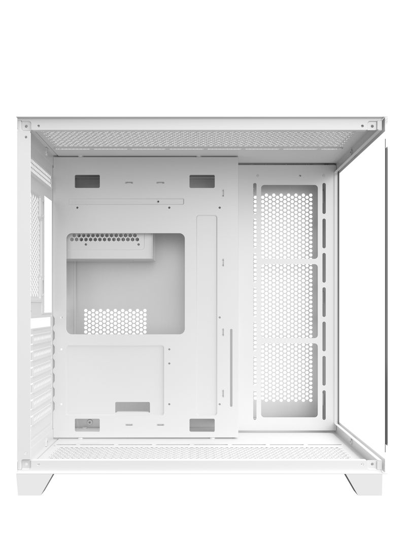 SHARX SHARX CASE PROFIN ATX Min-Tower Gaming PC Case (XI700-W), With 7X 120mm Pre-Installed  ARGB Fans, and Controller,  Tempered Glass,  I/O (Ports Type C*1 Dongle / USB3.0 *1 / USB2.0 *2 / Buttons Power/Reset), (White)  - Image 5
