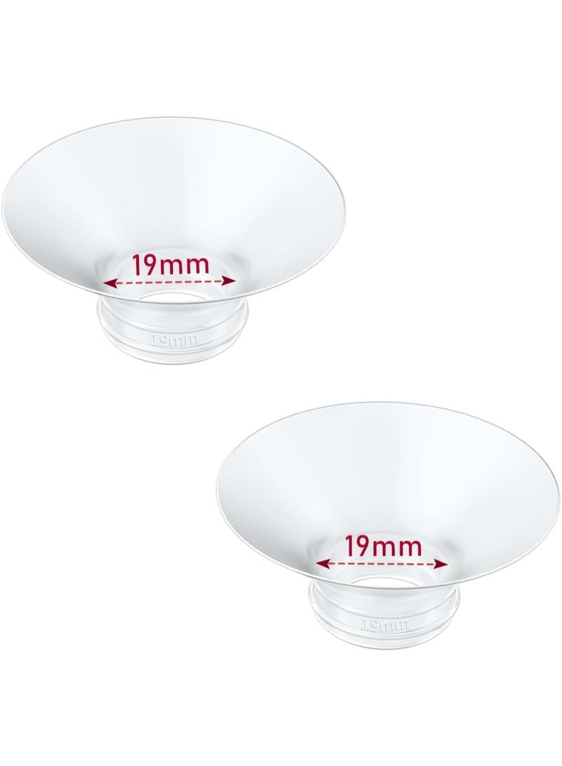 2pcs Flange Insert 19mm متوافق مع Momcozy M9 / M6 / M5 / S12 Pro / S9 Pro / V1 / V2,استبدال مضخة الثدي القابلة للارتداء - Image 1