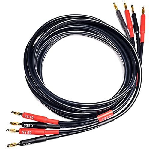 CNCESS CESS-037-6f Banana Plug Male to Male Speaker Cable 12 Gauge 680 Strand Count Silicone Soft Wire, 2 Cables (6 FEET) - Image 2
