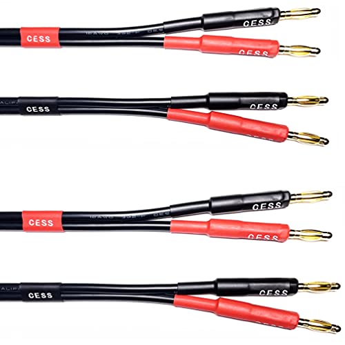 CNCESS CESS-037-6f Banana Plug Male to Male Speaker Cable 12 Gauge 680 Strand Count Silicone Soft Wire, 2 Cables (6 FEET) - Image 5