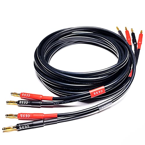 CNCESS CESS-037-6f Banana Plug Male to Male Speaker Cable 12 Gauge 680 Strand Count Silicone Soft Wire, 2 Cables (6 FEET) - Image 3