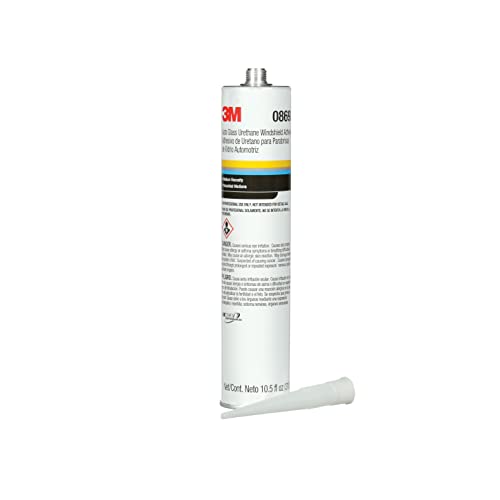 3M Auto Glass Urethane Windshield Adhesive, 08693, Medium Viscosity, High-Strength, Fast-Curing, 310 mL/10.5 fl oz Cartridge , Black - Image 1