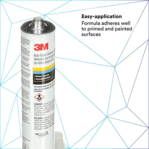 3M Auto Glass Urethane Windshield Adhesive, 08693, Medium Viscosity, High-Strength, Fast-Curing, 310 mL/10.5 fl oz Cartridge , Black - Image 3