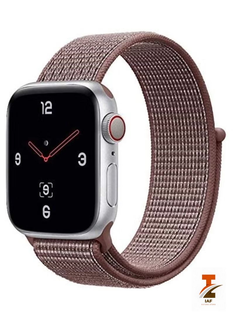 إيف سوار رياضي من النايلون لساعة Apple مقاس 41 مم 40 مم 38 مم ، حزام بديل ناعم لـ iWatch Series 7/6 / SE / 5/4/3/2/1 (سموكي موف)